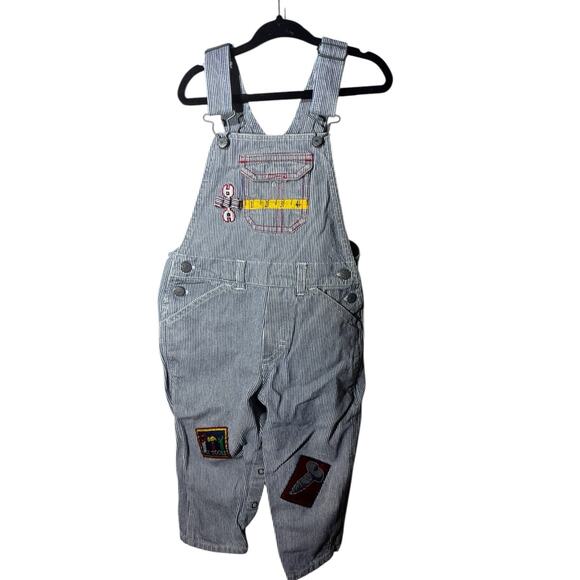 Honors‎ Tool Stripe Construction Little Boys Vintage Overalls 24 Months 90s - Picture 1 of 5